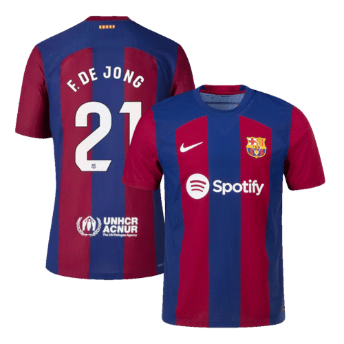 F. DE JONG #21 Barcelona Home Authentic Jersey 2023/24
