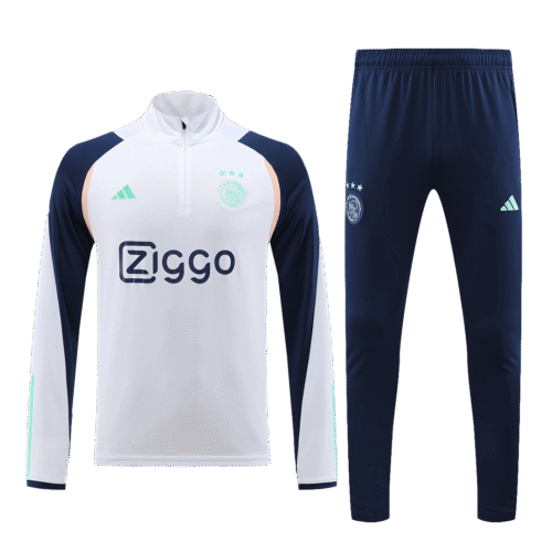 Ajax 1/4 Zip Tracksuit 2023/24 Blanc