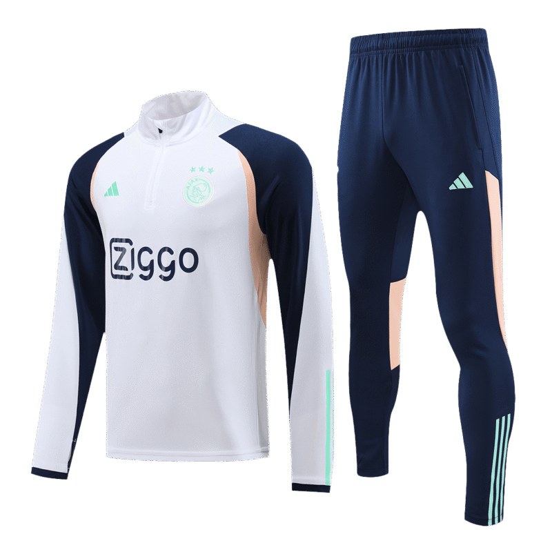 Ajax 1/4 Zip Tracksuit 2023/24 Blanc