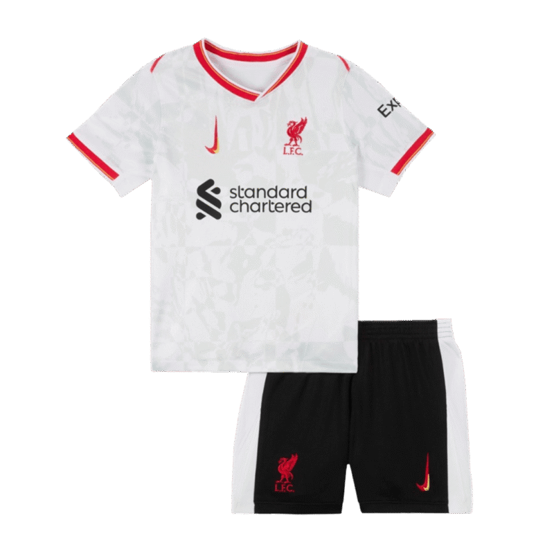 Kit de camisolas de futebol para crianças do Liverpool Third Away 2024/25