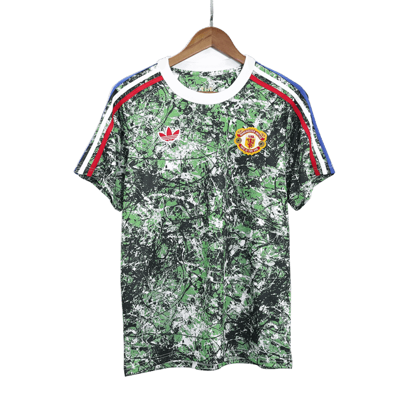 Manchester United X Stone Roses Pre-Match Soccer Jersey 2023/24 Green