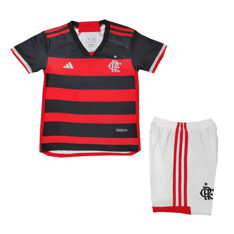 CR Flamengo Home Kids Soccer Jerseys Kit 2024/25