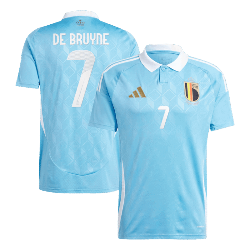 DE BRUYNE #7 Belgium Away Soccer Jersey EURO 2024