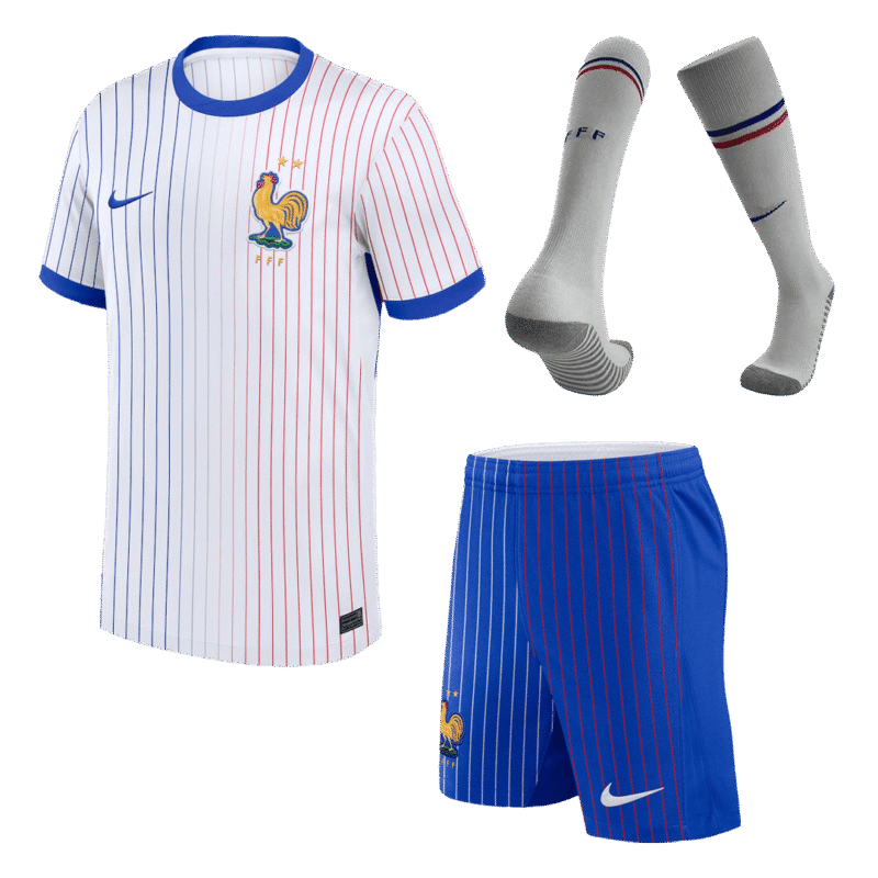 France Away Soccer Jersey Kit(Jersey+Shorts+Socks) Euro 2024
