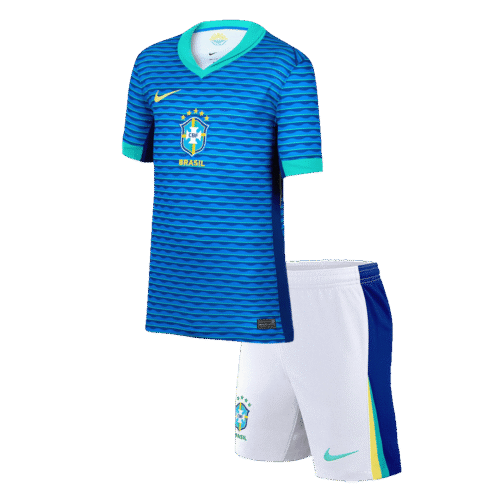 Brasil Away Kids Soccer Jerseys Kit Copa America 2024
