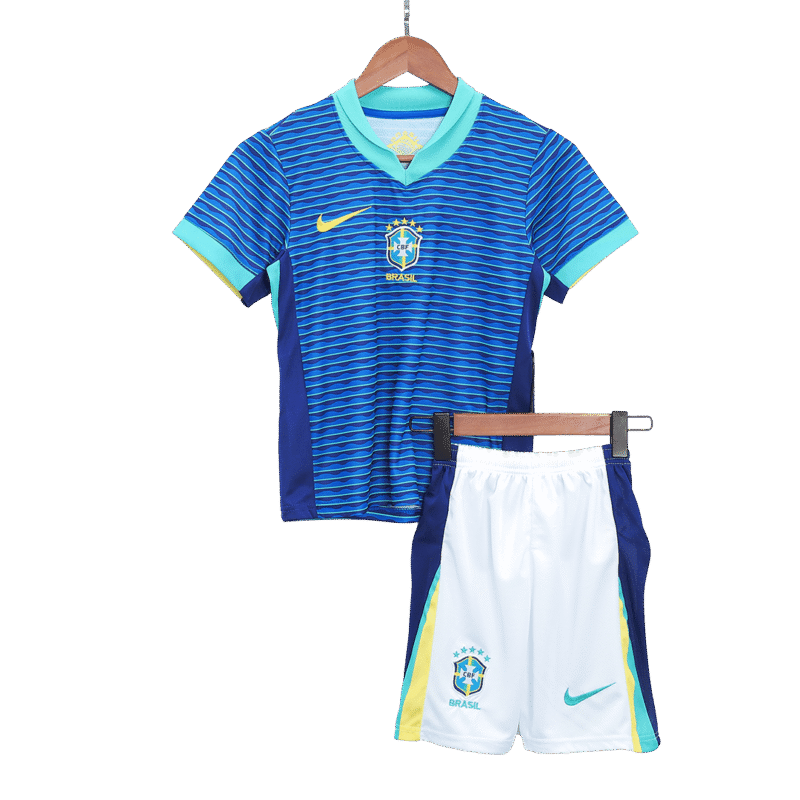 Brasil Away Kids Soccer Jerseys Kit Copa America 2024