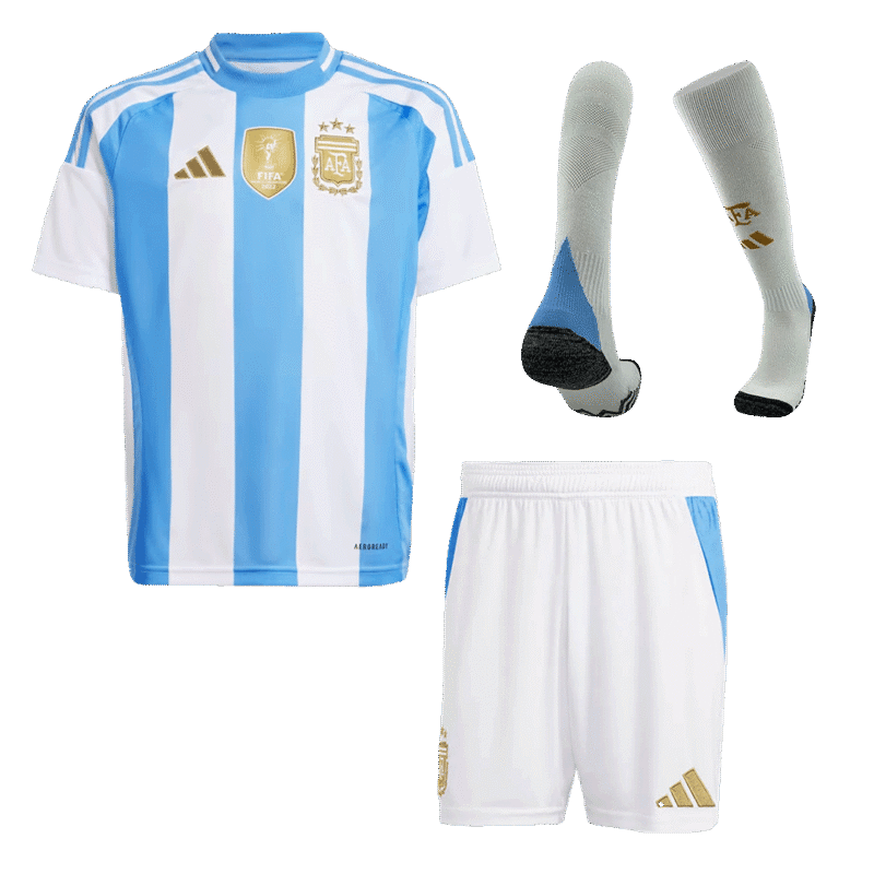 Argentina Home Kids Soccer Jerseys Full Kit 2024