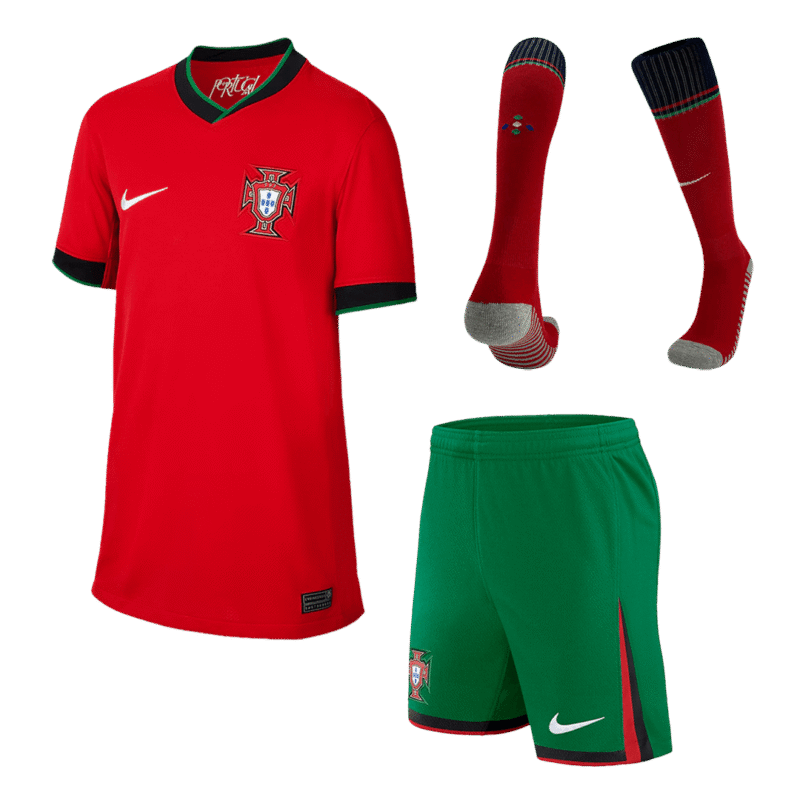 Portugal Home Kids Soccer Jerseys Full Kit EURO 2024