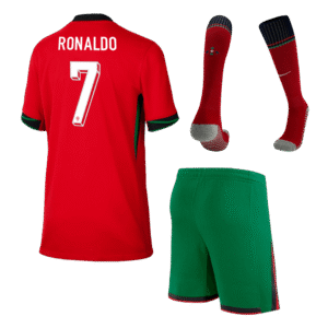 RONALDO #7 Portugal Home Kinder Fußball Trikots Full Kit EURO 2024