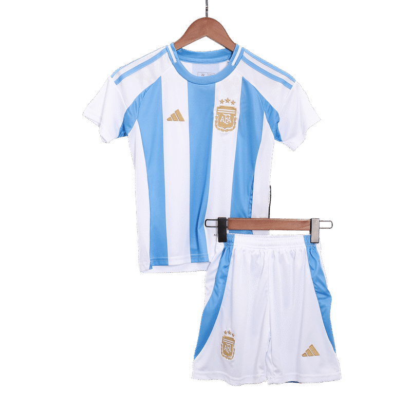 Argentina Home Kids Soccer Jerseys Full Kit Copa America 2024