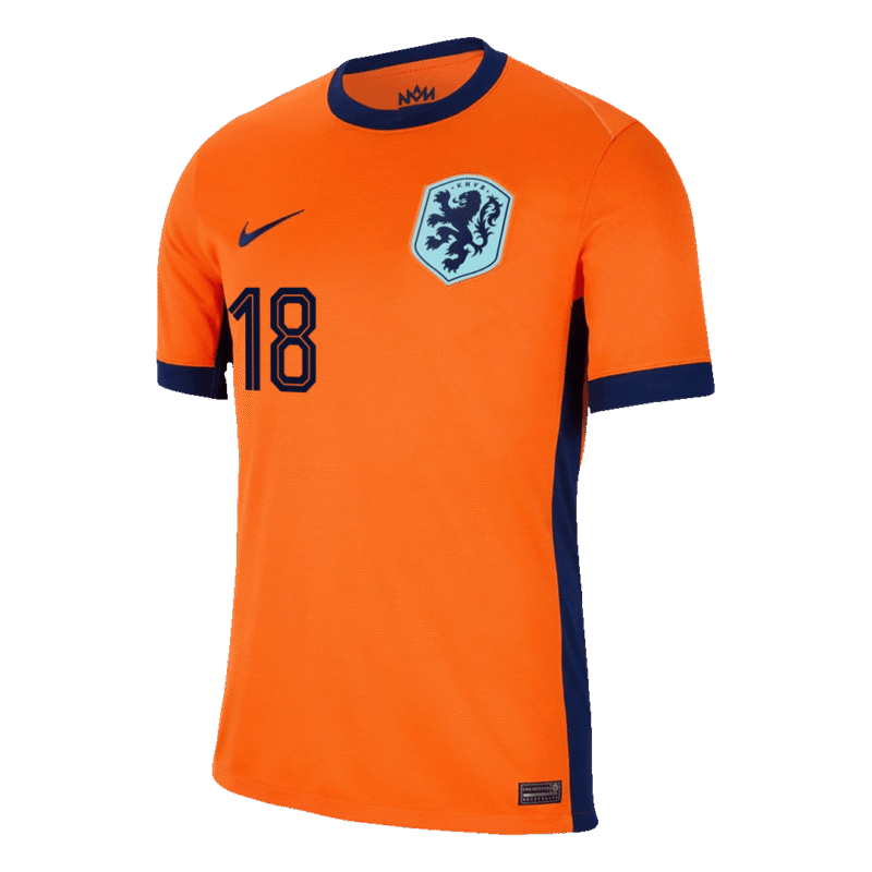 MALEN #18 Netherlands Home Soccer Jersey EURO 2024