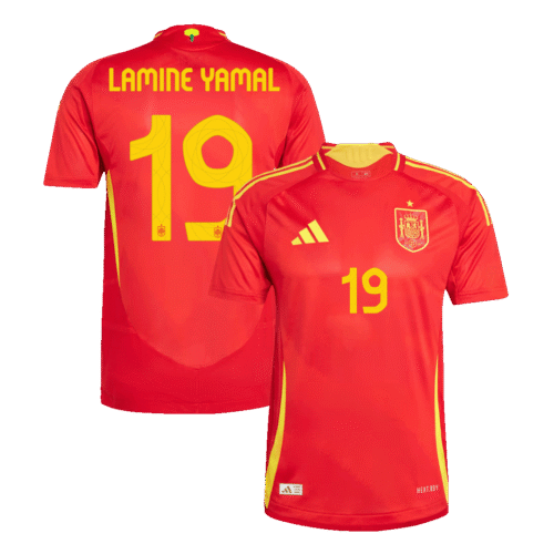 LAMINE YAMAL #19 Espagne Home Authentic Soccer Jersey EURO 2024