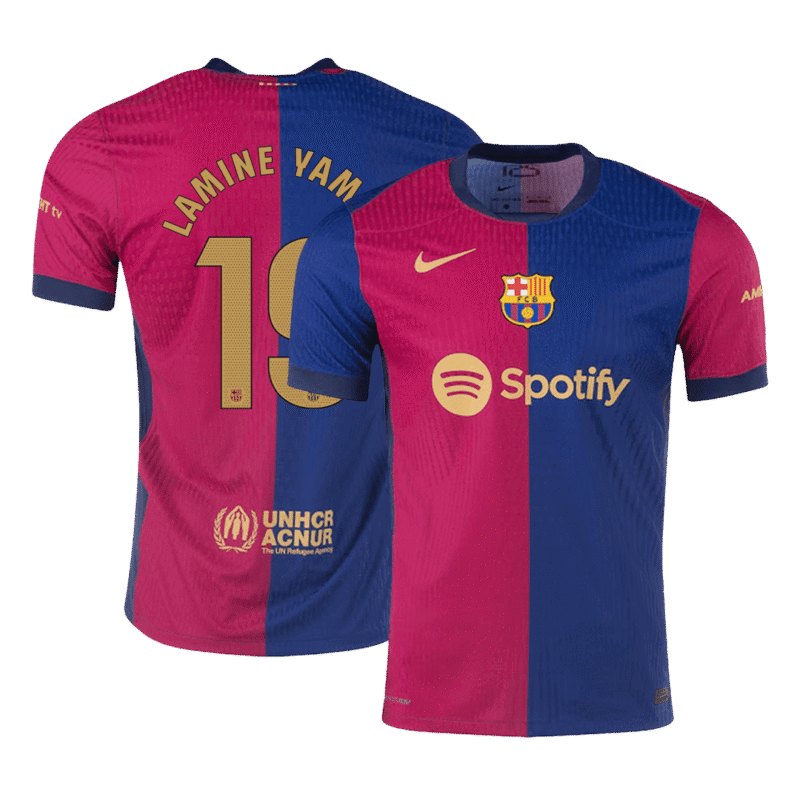 LAMINE YAMAL #19 Barcelona Home Authentic Soccer Jersey 2024/25