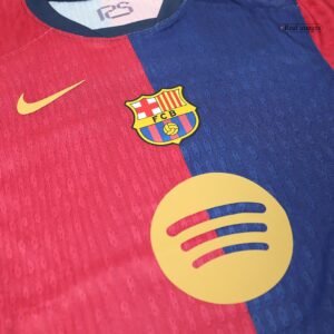 LAMINE YAMAL #19 Camisola de Futebol Autêntica do Barcelona 2024/25 -UCL Logotipo Spotify sem texto