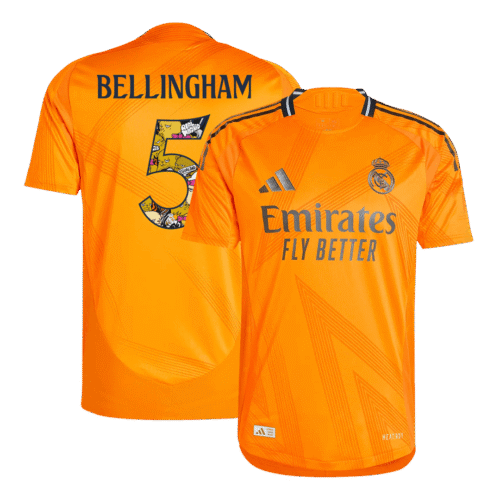 BELLINGHAM #5 Real Madrid Away Authentic Soccer Jersey 2024/25 - Bear Champ Font