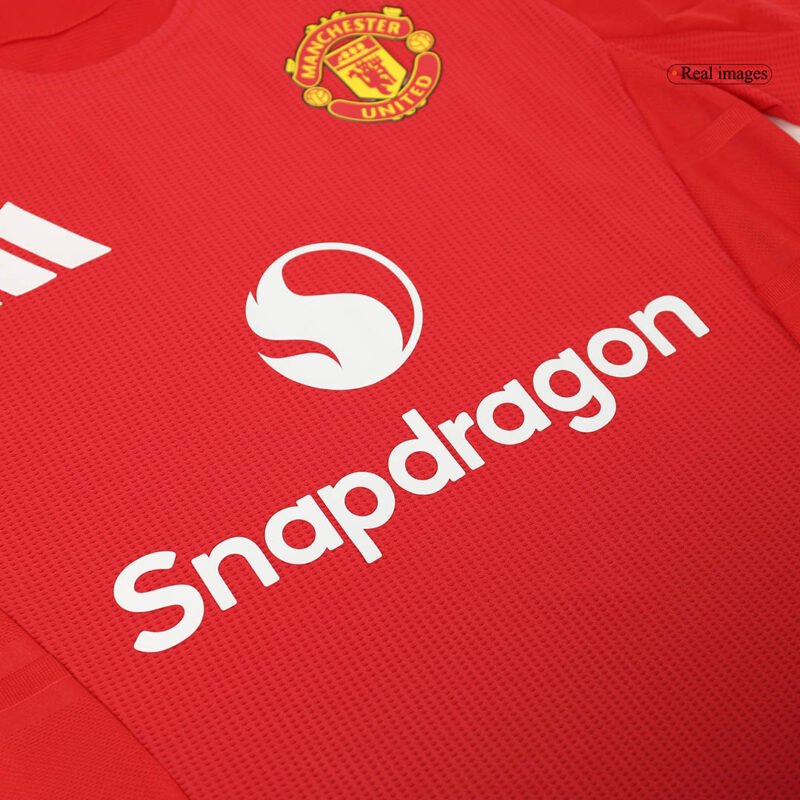 B.FERNANDES #8 Manchester United Home Authentic Soccer Jersey 2024/25