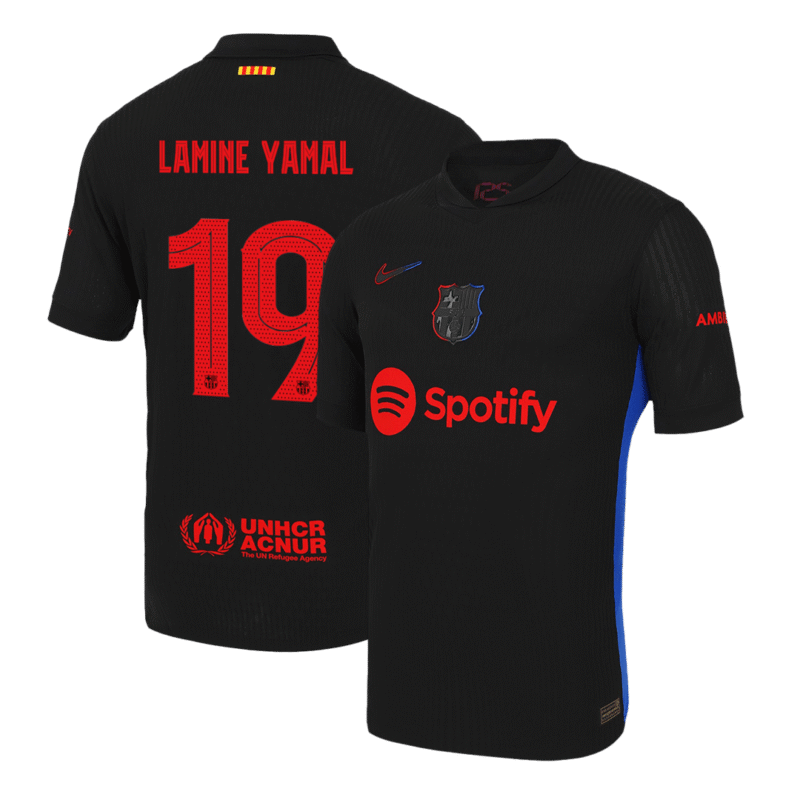 LAMINE YAMAL #19 Barcelona Away Authentic Soccer Jersey 2024/25- UCL