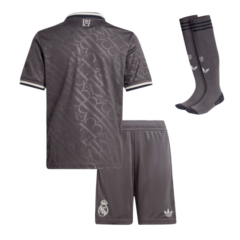 Camisolas de futebol para crianças do Real Madrid Third Away Kit completo 2024/25