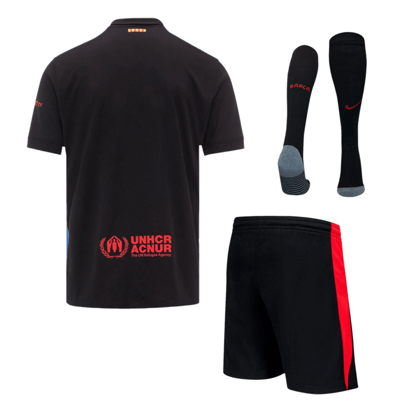 Barcelona Away Jerseys Full Kit 2024/25 - Spotify Logo Without Text