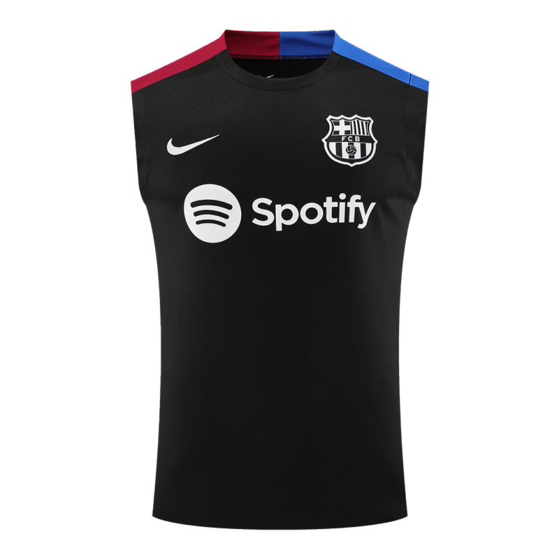 Top sem mangas pré-jogo do Barcelona 2024/25 Preto