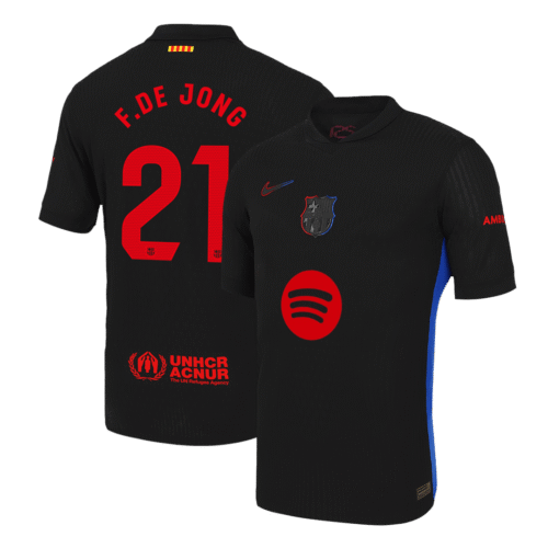 F.DE JONG #21 Barcelona Away Authentic Soccer Jersey 2024/25 - Spotify Logo Without Text