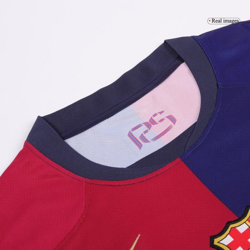 LAMINE YAMAL #19 Barcelona Home Soccer Jersey 2024/25 - Logo Spotify Sans Texte
