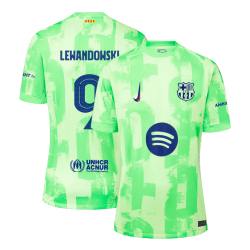 LEWANDOWSKI #9 Barcelona Third Away Soccer Jersey 2024/25 - UCL（Spotify Logo Without Text）