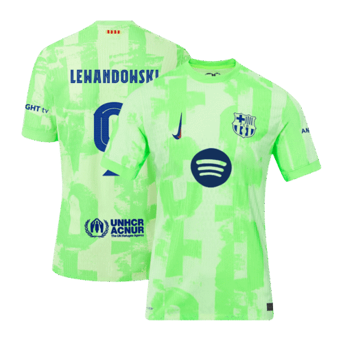 LEWANDOWSKI #9 Barcelona Third Away Authentic Soccer Jersey 2024/25- UCL（Spotify Logo Without Text）