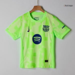Barcelona Third Away Kids Soccer Jerseys Kit 2024/25 - UCL (Spotify Logo Without Text)