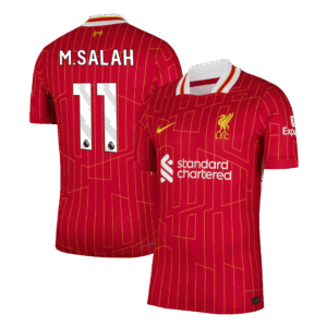 M.SALAH #11 Liverpool Home Authentic Soccer Jersey 2024/25