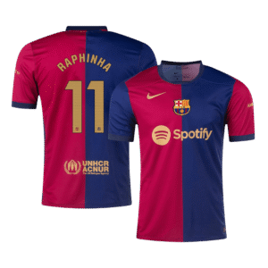 RAPHINHA #11 Barcelona Home Soccer Jersey 2024/25
