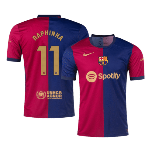 RAPHINHA #11 Barcelona Home Soccer Jersey 2024/25