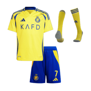 RONALDO #7 Al Nassr Home Kids Soccer Jerseys Full Kit 2024/25 - ACL