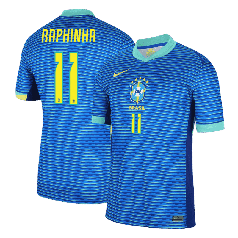 RAPHINHA #11 Brazil Away Soccer Jersey Copa America 2024