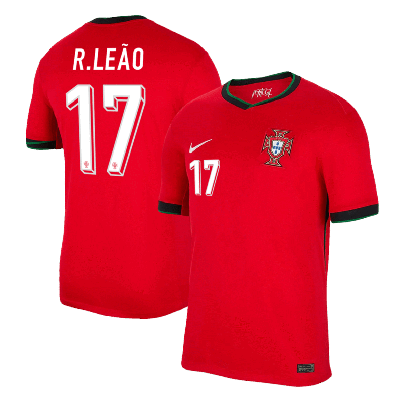 R.LEÃO #17 Portugal Home Soccer Jersey EURO 2024