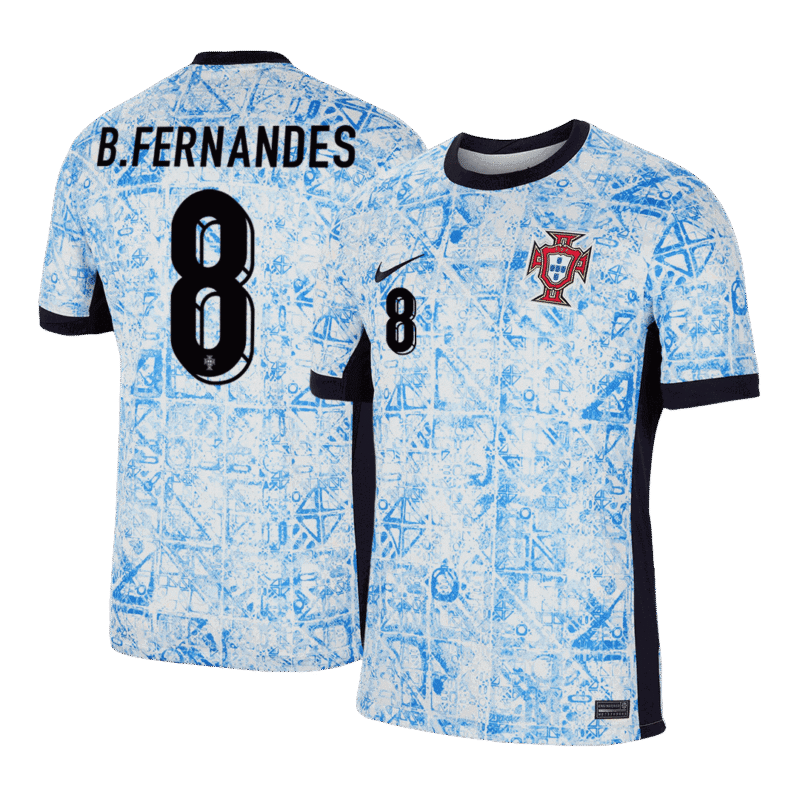 B.FERNANDES #8 Portugal Away Soccer Jersey EURO 2024