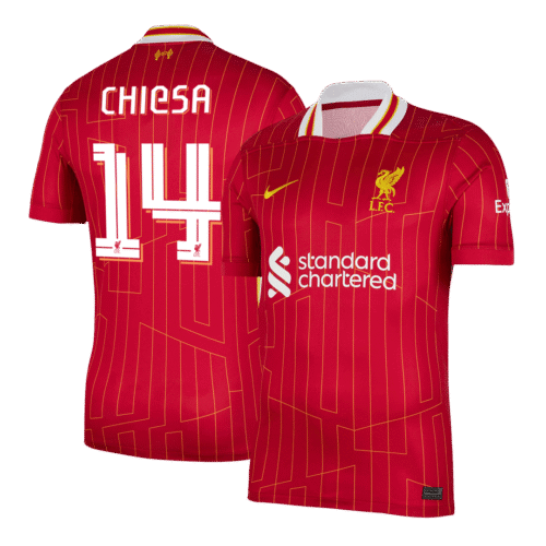 CHIESA #14 Liverpool Home Soccer Jersey 2024/25 - UCL