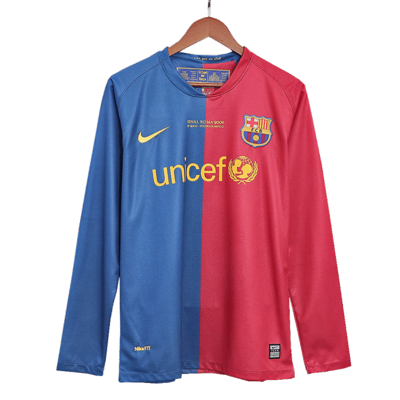Camisola de Futebol Vintage A.INIESTA #8 Barcelona Home Manga Comprida 2008/09 - Final da UCL