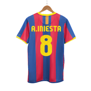 Maillot de foot vintage A.INIESTA #8 Barcelona Home 2010/11