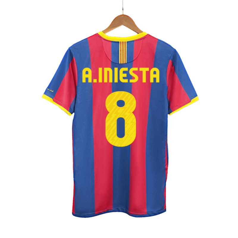 Maillot de foot vintage A.INIESTA #8 Barcelona Home 2010/11