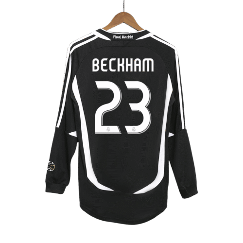 Vintage Soccer Jersey BECKHAM #23 Real Madrid Away Long Sleeve 2006/07