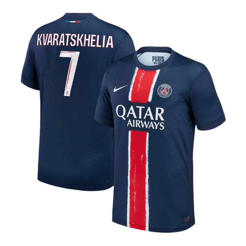 KVARATSKHELIA #7 PSG Home Soccer Jersey 2024/25