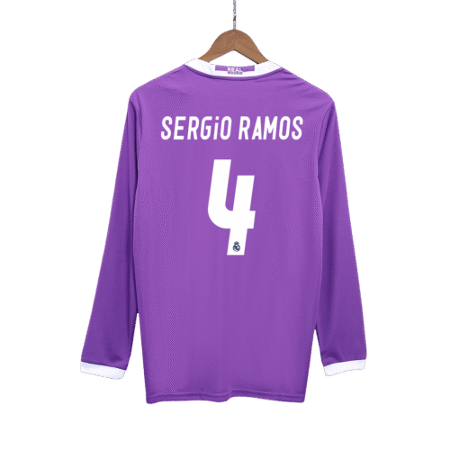 Vintage Soccer Jersey SERGIO RAMOS #4 Real Madrid Away Long Sleeve 2016/17