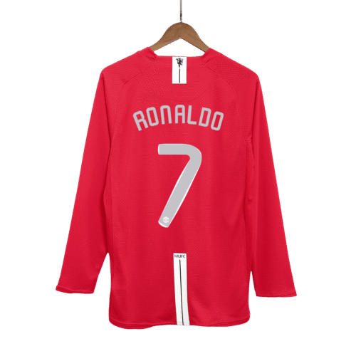Vintage Fußballtrikot RONALDO #7 Manchester United Home Long Sleeve 2007/08 - UCL Finale