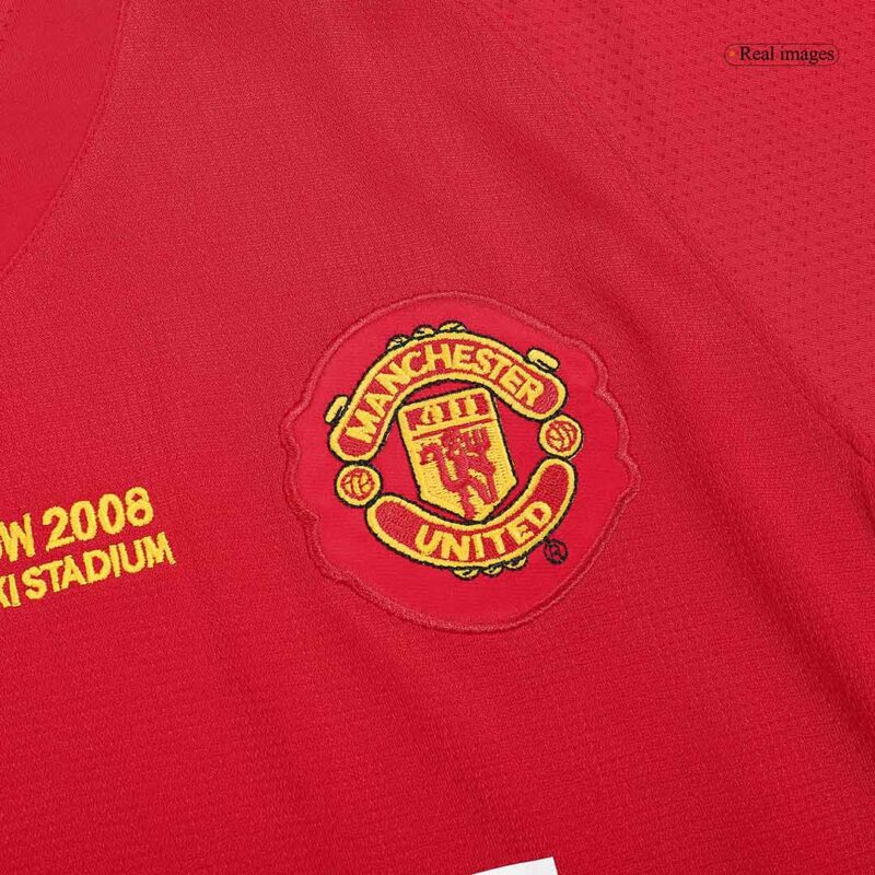 Vintage Soccer Jersey SCHOLES #18 Manchester United Home 2007/08 - UCL Final