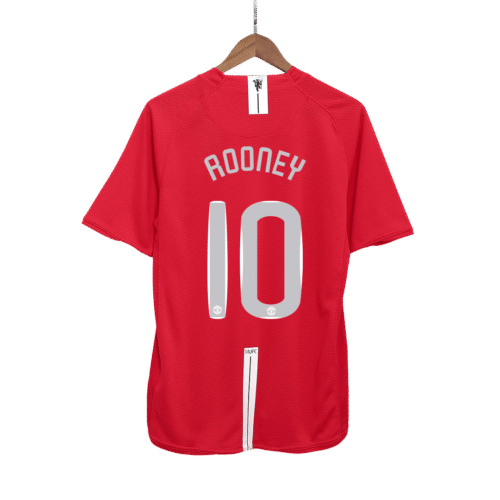 Vintage Soccer Jersey ROONEY #10 Manchester United Home 2007/08 - UCL Final