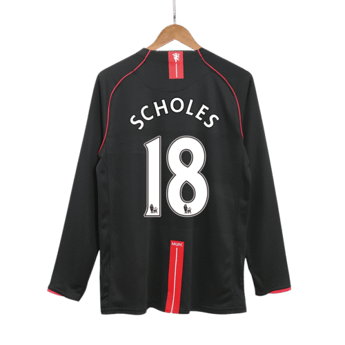 Vintage Soccer Jersey SCHOLES #18 Manchester United Away Long Sleeve 2007/08