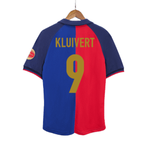 Vintage Soccer Jersey KLUIVERT #9 Barcelona Home 1999/00 - 100th Anniversary