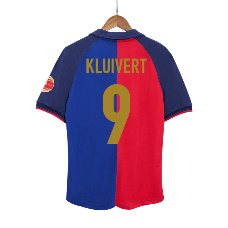 Vintage Soccer Jersey KLUIVERT #9 Barcelona Home 1999/00 - 100th Anniversary