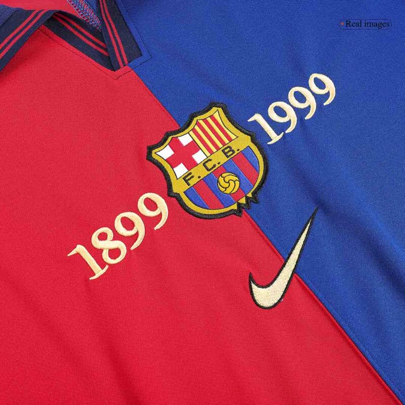 Vintage Soccer Jersey KLUIVERT #9 Barcelona Home 1999/00 - 100th Anniversary